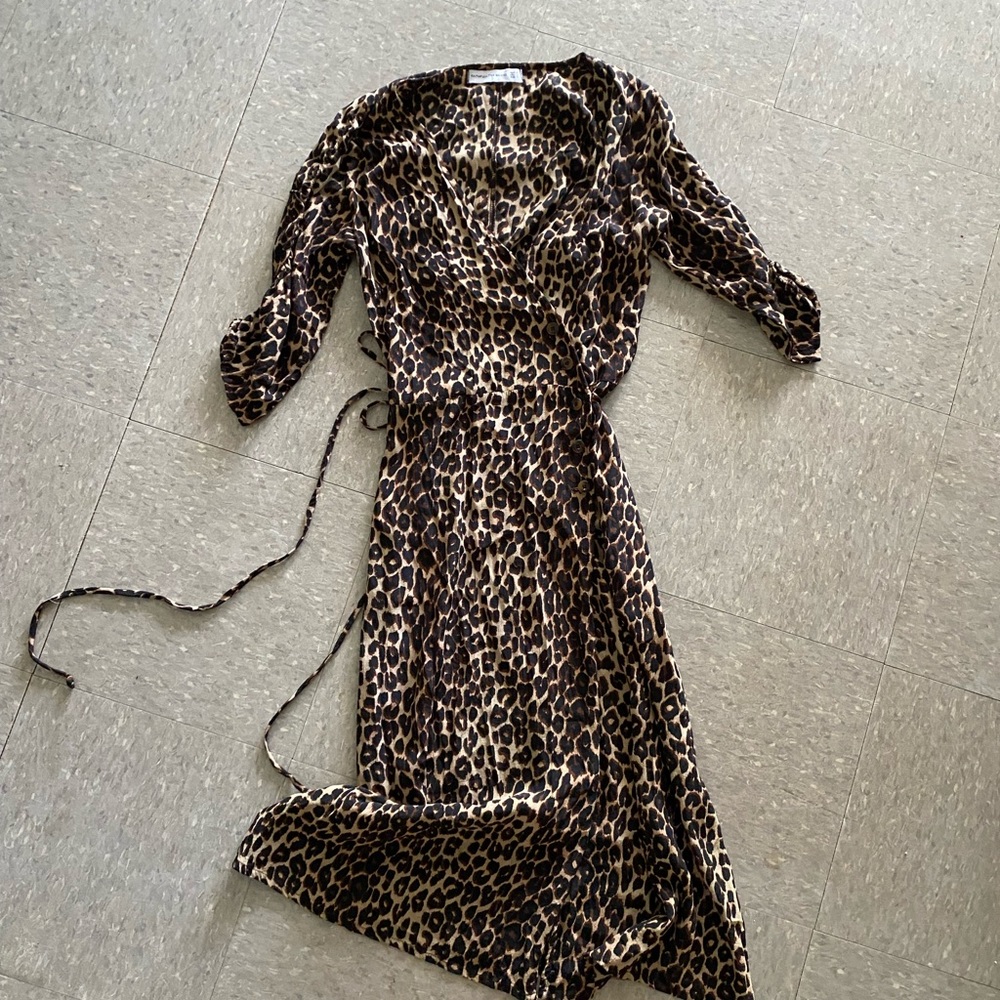 Faithfull leopard wrap dress